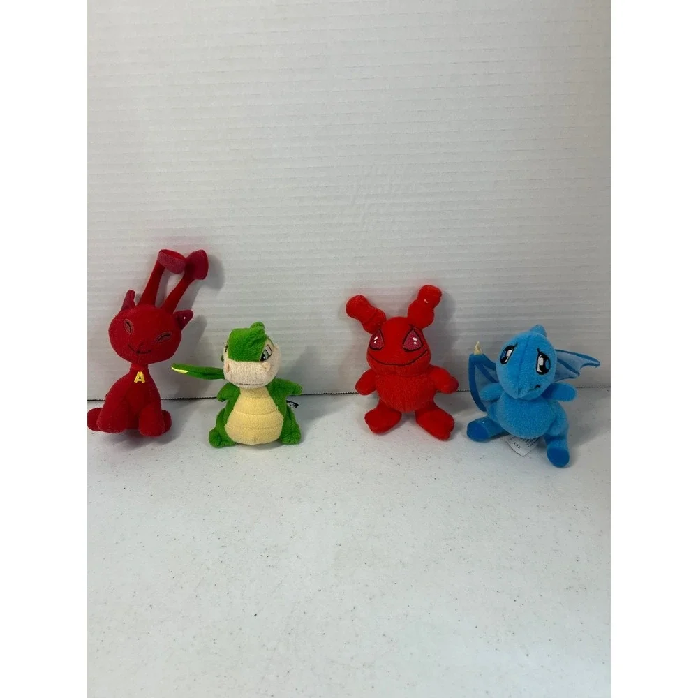 Vintage 2004 Neopets McDonalds Happy Meal Plush Lot Aisha Scorchio Grundo Shoyru